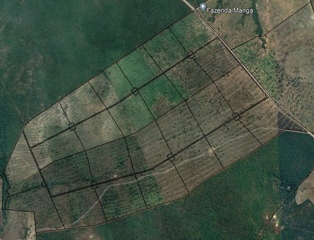 Projeto de divisão de pastagens sobre imagem de satélite